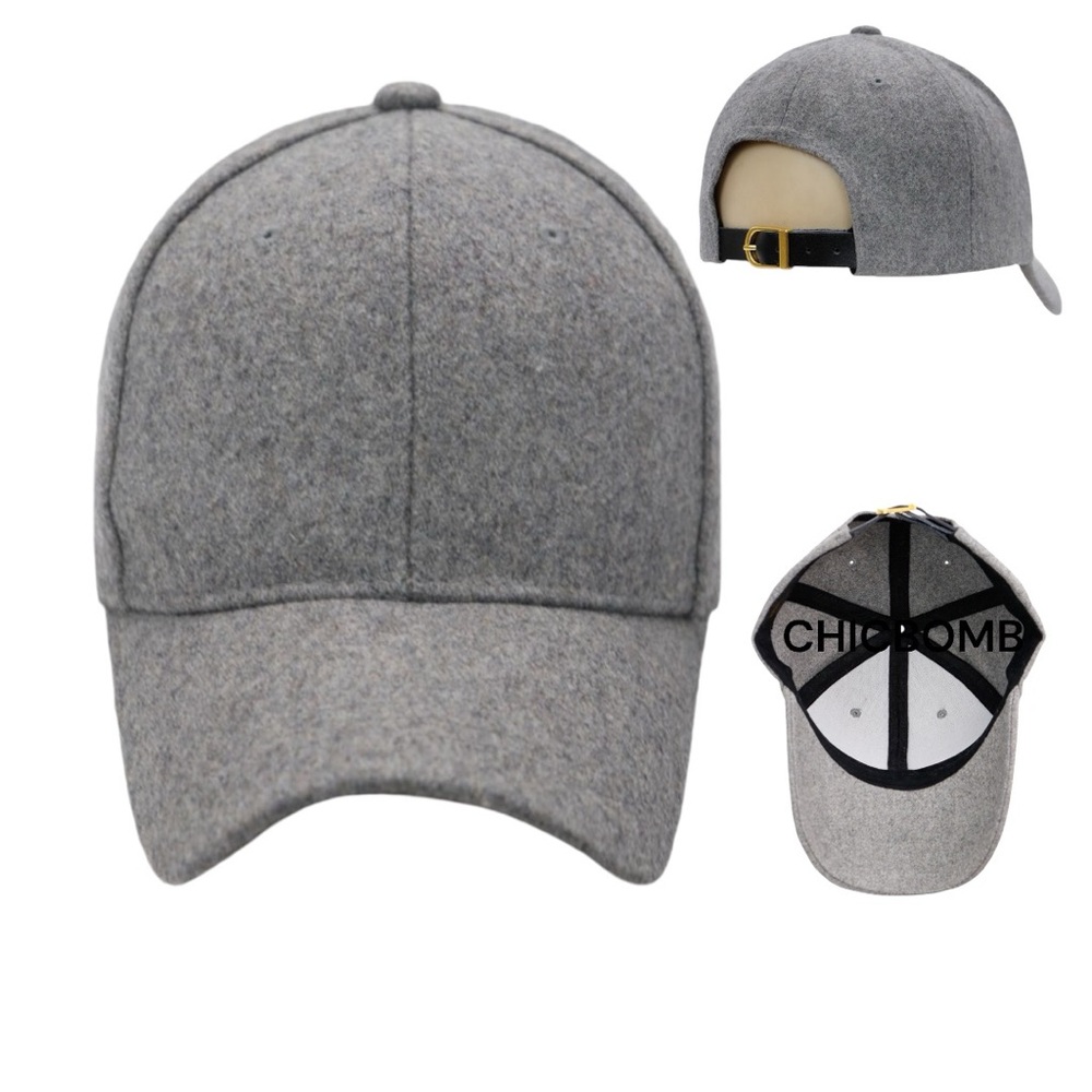 PREMIUM WOOL BASEBALL CAP - HEATHER GREY - Picture 3 of 6